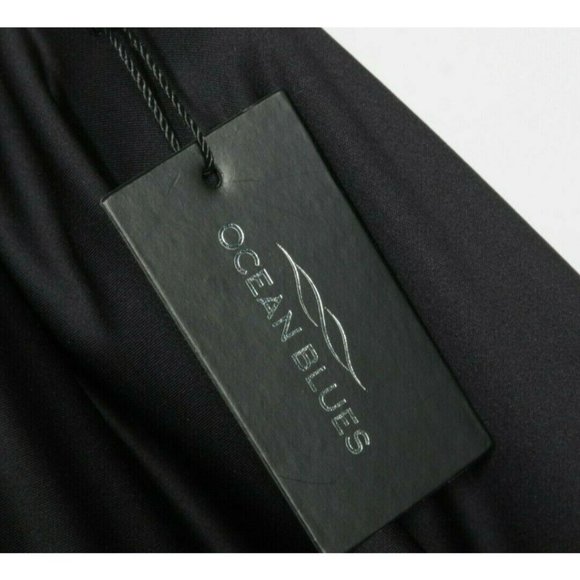 NEW OCEAN BLUES Sexy Ruffle Layered One Piece Swimsuit Black Women's Small - 648 - Picture 7 of 7